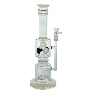 4 Showerheads Cross-Crystal Ball Glass Water Pipe for Smoking (ES-GB-452)